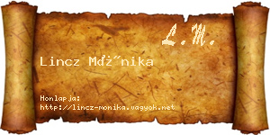 Lincz Mónika névjegykártya