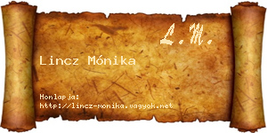 Lincz Mónika névjegykártya